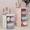 Förvaringslådor Rotary Powder Puff Box Transparent Cover Multi-Layer Air Cushion Cosmetic Organizer Cotton Beauty Egg