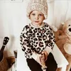 Pullover 1-7 Years Kids Baby Girls Sweatshirts Long Sleeve Leopard Print Pullover Autumn Warm Kids Boys Clothes Active Sports Girls Tops L23121511