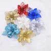 Dekoracje świąteczne 5/10PCS Artifical Glitter Flower Tree na ozdoby świąteczne Fałszywe noel Navidad Dekor Decor