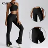Active Pants Vnazvnasi Ribbed Sport Leggings For Fitness Yoga Fleared Trousers Push Up Sports Tights Women Workout Sportswear Gym