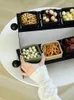 Plates Matte Black Racks With Nut Trays Three Grid Ceramic Plate For Dried Fruit Holders Stove Boiling Afternoon Tea Wedding