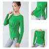 Lu ausrichten Lu Yoga Stown Sportswear Long Sleeve Crop Fitnessstudio Shirring Running Training Tops Asymmetrische Sport Top Fitness Frauen Zitronen -Workout Gry Ll