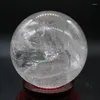 Dekorativa figurer Mokagy Natural Clear White Quartz Sphere Healing Crystal Ball för Fengshui 70mm-80mm 1 st