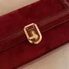 Abendtaschen MBTI Vintage Rot Damen Umhängetasche Einfarbig Luxus Designer Quadratisch Elegant Lässig Achselhöhle Französisch Stil Mode Handtasche