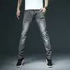 Jean Slim blanc pour hommes, pantalon en Denim élastique, en coton, à la mode, décontracté, de marque, noir, gris, kaki, 231220