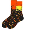 Calzini da donna Harajuku Halloween Creative Funny Pumpkin Jacquard Tide Uomini e coppie in tubo