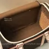 Designer-Hundetransportbox mit klassischem alten Blumenbuchstabenmuster. Haustiertransportbox, von der Fluggesellschaft zugelassen, TSA-zugelassene Katzentransportbox für Reisen, Kleintiertransportbox für Haustiere unter 4,5 kg