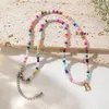 Kedjor Shinus 26 Letter Dainty Pärled Stack Halsband Boho Handgjorda flerfärgade snörtråd 2024 SMEWELLT FÖR KVINNOR