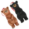 Garden Decorations 2pcs Suspending Bear Decor Resin Statue Adorable Figure Courtyard Accessory