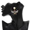 Idealway Nuova personalità della moda Donne Pear Stud Crystal Rhinestone Drop Earring Insect a forma di gioielleria per feste di nozze2814