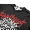 Homens Camisetas Crânio Elétrico Impressão Gráfico Americano Y2K Tops Algodão de Alta Qualidade Ins Harajuku 2023 Oversized Vintage T-shirt