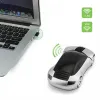 가벼운 컴퓨터 액세서리가있는 무선 자동차 마우스 3D 광학 마우스 자동 마우스 스포츠 모양 수신기 PC 노트북 ZZ 용 USB