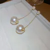 5-character Large Pearl in 2023, Exaggerated Temperament, Small Face, Long Tassel Earrings, Internet Famous Earrings Trend