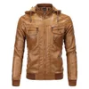 Fourrure pour hommes Fausse Fourrure Casual Moto Veste En Cuir Hommes Hiver Polaire Chaud PU Veste Vintage À Capuche Hommes Faux Cuir Bomber Manteau Hommes Vêtements S-3XL 231220