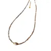 Chaînes irrégulières gris améthyste coquille collier de perles bracelet édition coréenne simplifiée boucles d'oreilles trois pièces ensemble de bijoux