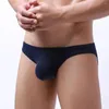 MUITOPANTES Mens gelo seda confortável resumos macios e sexy bolsa de cor de cor sólida de cor de biquíni