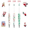 30pcs Christmas Decor Beaded Ballpoint Pen Year Beadable Pens Cute Elk Santa Claus Gift Stationery School Supplies 231220