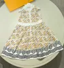 Marken-Kinderkleider von hoher Qualität, ärmelloses Babykleid, Größe 110–160, Designer-Mädchenrock, Muster, voll bedrucktes Kleinkindkleid, 10. Dezember