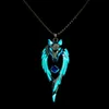 2022 Tiktok Shining Male Nightlight Totem North Wolf King Necklace كهدية التخرج