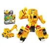 Jouets de transformation Robots Deux modes Bonjour Carbot Transformation Pelle Jouets Figurines d'action Déformation Ingénierie Voiture Camion Grue à benne basculante Véhicule Jouet 231219