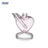 10 pouces de verre en verre Pipe d'eau Bong Pink Love Heart Shape Base de vin 420 Verre couchée à la main