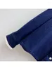 Sweats à capuche pour femmes 2023 Femmes Prefall Casual Simple Boutonnage Confortable Mode Classique Vintage Lavé Bleu Impression Veste