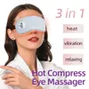 Massageador de olhos Máquina de massagem de olhos com instrumento de vibração de compressão Sono Eyepatch Face Care Máscara Presente Dispositivo de calor Massageador elétrico 231220