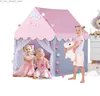 Torda de brinquedo crianças brinquedo de brinquedo de tamanho grande tenda de tenda dobrável garotas tipi bebê brincar de casa brinquedos garotas rosa princesa castelo decoração do presente q231220