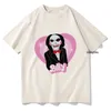 T-shirts pour hommes Saw Jigsaw Billy Shirt Vintage Funny Hommes / Femmes T-shirt esthétique Unisexe T-shirts en coton de haute qualité Vêtements d'Halloween classiques