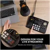 Microphones Maono O Interface Dj Mixer Tout en un Studio de podcast portable pour l'enregistrement en direct Streaming Guitar PC Kit de carte son Drop Dh8Fg