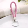 40 color PU Leather Braided Woven Keychain Rope Rings Fit DIY Circle Pendant Key Chains Holder Car Keyrings Jewelry accessories in Bulk df335