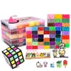 Puzzles 3D 2472 couleurs coffret hama perles jouet 265mm perler éducatif enfants puzzles jouets de bricolage fusible feuilles de panneau perforé papier à repasser 231219