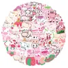 50 stks ins Aardbei koe roze zoete cartoon Waterdichte PVC Stickers Pack Voor Koelkast Auto Koffer Laptop Notebook Cup Telefoon Bureau Fiets Skateboard Case.