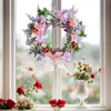 Decorative Flowers Wreath With Bowknot Artificial Flower For Home Decoration Farmhouse