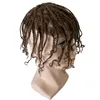 Sistemas de cabelo virgens da Virgem Malásia Clear Brown Cor 6# Skin Unit Box Braids Toupee Full PU para homens negros