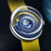 Marka Huafei's Wandering Earth for Student and Men's Mechanical Blue Planet Quartz Oglądaj nową koncepcję