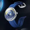 Marka Huafei's Wandering Earth for Student and Men's Mechanical Blue Planet Quartz Oglądaj nową koncepcję