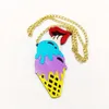 Fashion Jewelry Acrylic Ice Cream Large Pendant Necklace for Women Sweater Chain336q