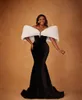 2024 Aso Ebi Black Mermaid Prom Dress Beaded Satin Sexy Evening Formal Party Second Reception Birthday Engagement Gowns Dresses Robe De Soiree ZJ368