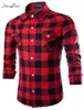 Flanel Plaid Shirt Mannen Luxe Slanke Lange Mouw Merk Formele Zakelijke Mode Jurk Warm Casual Shirts Man 240105