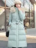 Parkas femme Hiver longue Parkas femmes vers le bas manteau dames fausse fourrure col surdimensionné rembourré veste épais lâche pardessus femme Casacos Feminino 231219