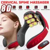 Back Massager 12 Heads Neck 15 Gears Electric Cervical Massage Pulse Magnet Therapy Compress Protector med fjärrkontroll 231219