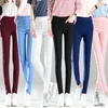 Pantaloni da donna Donna 2023 Estate Casual Vita media Stretch Skinny Matita bianca Pantalones Tinta unita Capris di base Alla caviglia Leggings