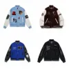 A Bathing A Ape Leather Crazy Patch Varsity Jacket Limited RARE