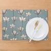 Tapetes de mesa flor de lótus antiderrapante lugar de isolamento para cozinha jantar lavável placemats tigela copo conjunto de 6