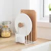 Andra förvaringshållare Racks Pot Lock Iron Cutting Board Stand Kök Organiserar hängande hyllor Täckverktyg 230410 VTDCU