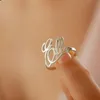 Wedding Rings Dainty Personalized Name Rings Engagement Jewelry Stainless Steel Custom Nameplate Finger Rings Wedding Gifts 231219