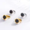 Stud -oorbellen 2023 Sterling 925 zilver imiteren Black Agate Circle met eenvoudige en veelzijdige stijl