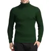 Maglioni da uomo Maglione tinta unita dolcevita lavorato a maglia autunno inverno slim fit camicia con fondo a coste collo alto per il calore