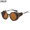 Óculos de sol steampunk for Men Oculos punk mulheres redondo copos de moda vintage gafas de sol hombre lunette okulary sol